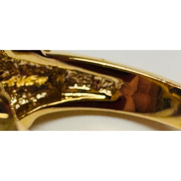 Estate Gold Plated Sterling Silver Blue Topaz Ring Size 5, 925, 5.7g Stunning - Picture 7 of 10